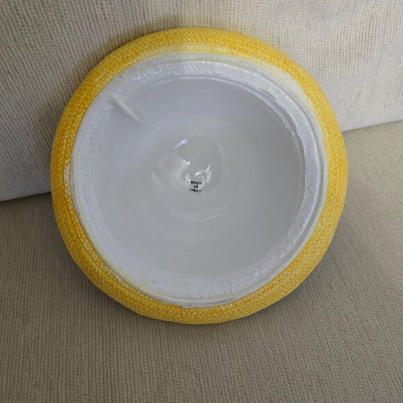 Vintage Ceramic Hat Shaped Wall or Table Yellow With Flowers Made In Italy - Picture 11 of 12